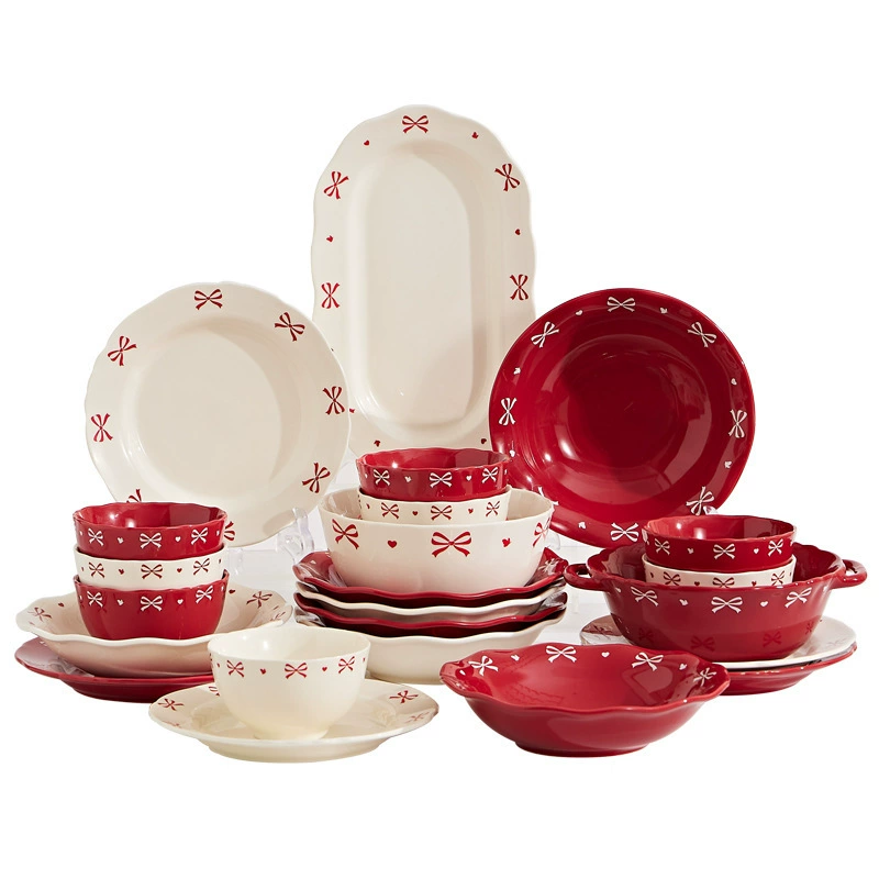 Jingdezhen высокая температура глазурь цветная керамическая чаша для риса и блюдо бытовые чаши, набор палочек и блюд, свадебный подарок на новоселье
