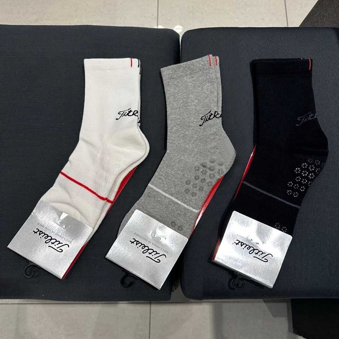Men's Golf Socks 25 Early Autumn Sports and Leisure Mid-Short Socks Versatile Non-Slip Towel Bottom Socks White Cotton