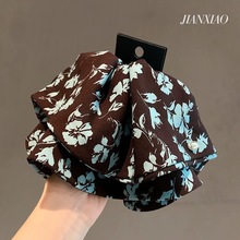 超柔真丝绒数码印雪纺布印花面料 制作大肠圈饰品服装面料 有垂感