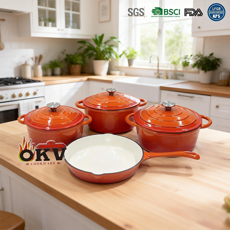 Cast Iron Enamel Pot Household Enamel Pot Soup Deep Stew Casserole Gas Universal Cooking Pot Four-Piece Pot Set Cast Iron Enamel Pot Household Enamel Pot Soup Deep Stew Casserole Gas Universal Cooking Pot Four-Piece Pot Set