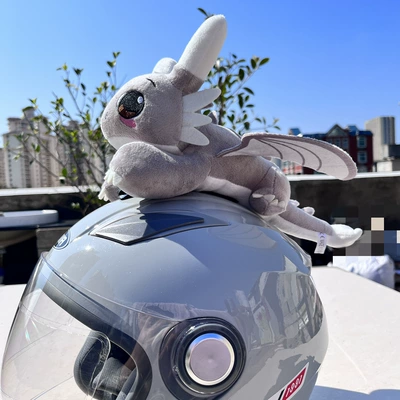 Motorcycle wheel hub Motorcycle Decoration Accessory Doll - gray-flying-dragon-helmet-ornament-32cm