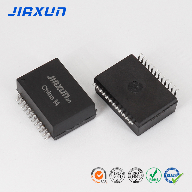 Jiaxun 24pin transformador de puerto de red ultrafino original filtro de fibra óptica transformador de red Gigabit 10 Gigabit personalizado