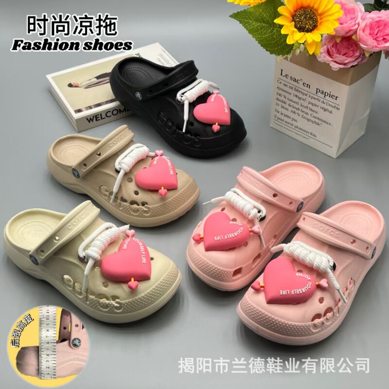 Cross-border EVA high-heeled thickened fashion kappi bala couple's two-wear ladies and boys sandals hole shoes wholesale