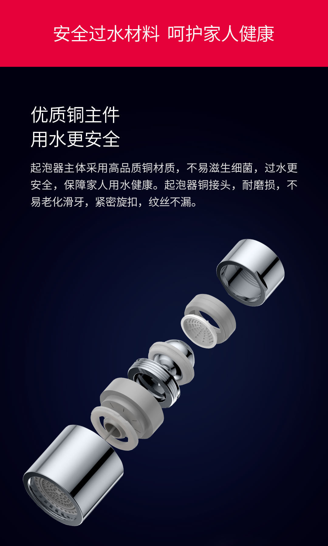 The Da Bai dual-function faucet, water nozzle and foaming device features 360° universal water outlet and dual water spray mode, as well as a variety of water sprinklers undefined