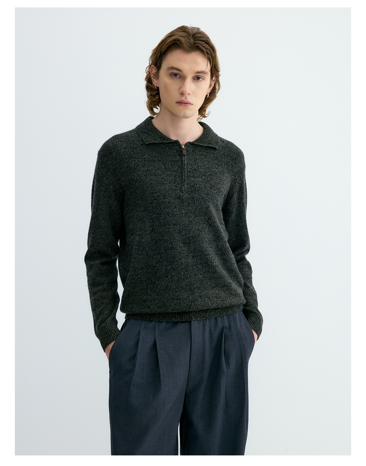 UNF 500g Half-Zip Polo Collar Sweater