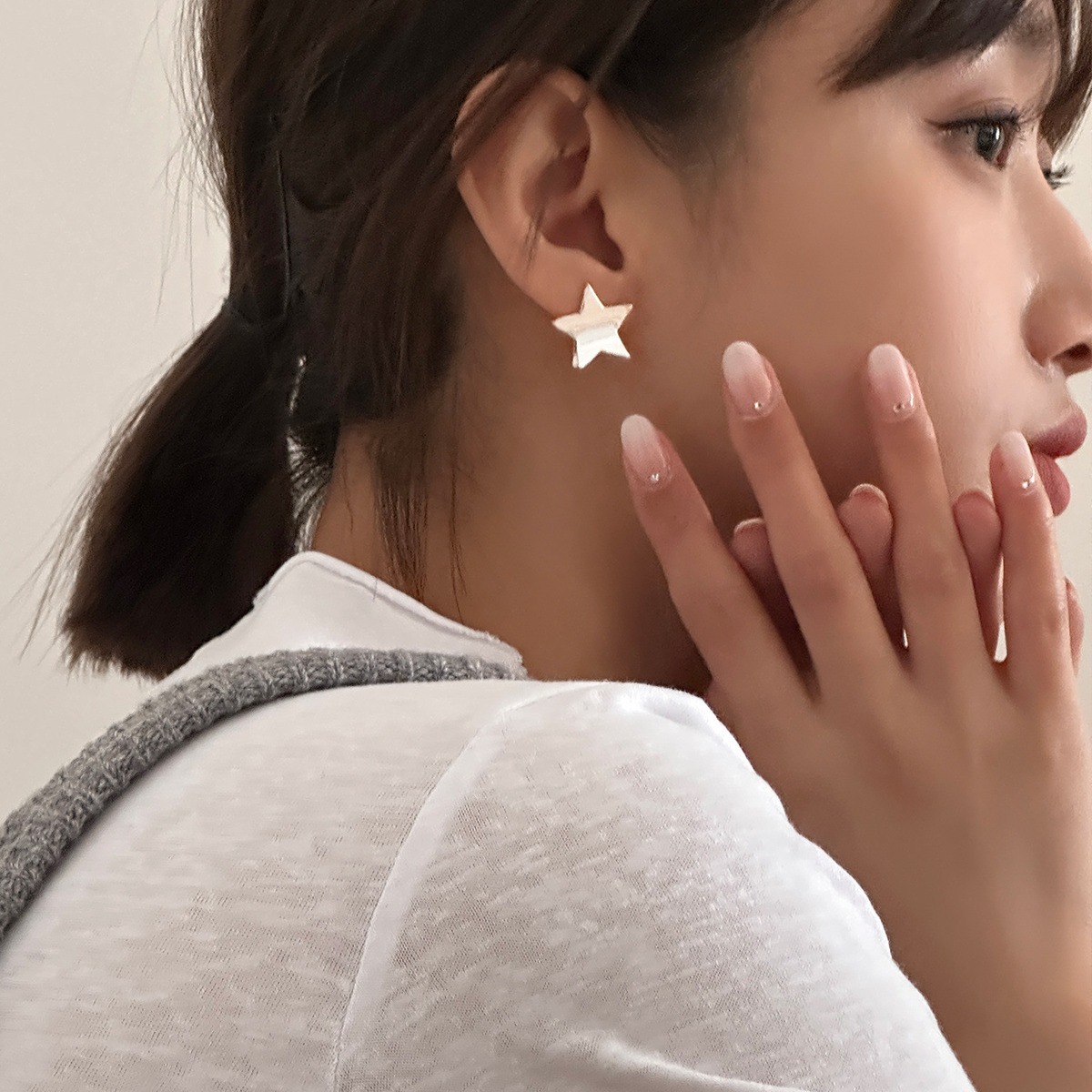 925銀針星星耳釘女款小眾設計高級感耳環精緻可愛氣質銀針耳飾