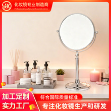 定制工厂高颜值台式化妆镜可旋转梳妆镜子女学生宿舍桌面铁艺镜
