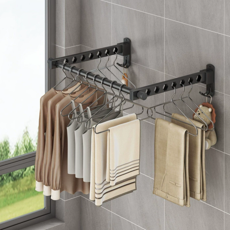 Сушилка для одежды без перфорации для ванной комнаты, сушилка для ванной комнаты, многофункциональная складная стойка для хранения, настенная вешалка для гардероба, одеяло