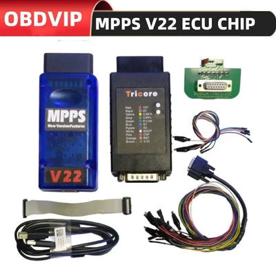 Mpps V22 +Tricore Adapter Ecu Chip Tool Unlimited V22.2.3.5 Ecu Programming (Avtomobil diaqnostika alətləri) - mpps-v22-complete-set