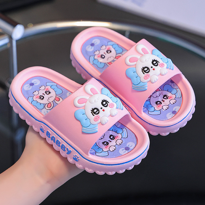 Children's Slippers for Summer, Non-Slip, Indoor Bathing, Soft-Soled, for Girls, Small and Medium-Sized Children, Girls, Baby Slippers, Breathable Cartoon Slippers