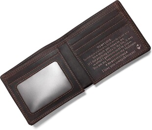 E 49251 Laser Engraved PU Leather Wallet �r����ʿ�X�� ��