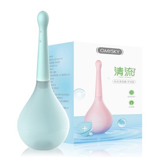 Private Fun omysky Clear Flow Manual Rear Chamber Cleaner Flushes Silicone Adult Sex Articles for Men and Women