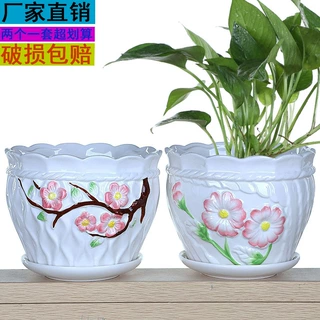 创意花盆陶瓷大号特大特价清仓带托盘个性简约绿萝蝴蝶兰多肉花盆