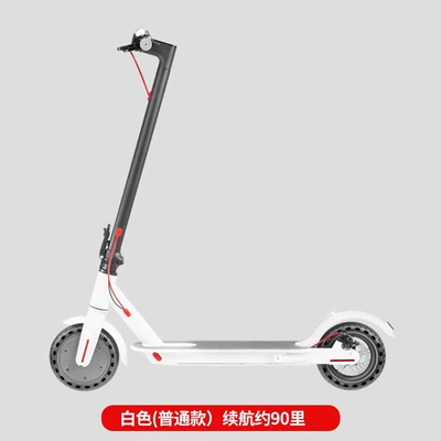 Qatlanan elektrik skuterlər – APP control, anti-puncture tires - 36v-app3c-motorexplosion-proof-tiresautomotive-battery-cells15a-approximately-90-miles-white