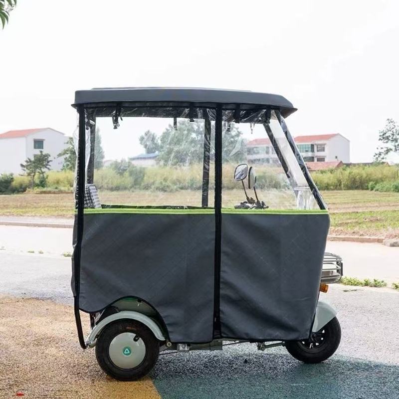 新しい非脱落小型バス車庫厚みのある二重層暖かいレインカーテンレインカバーシンプルな三輪車車庫雨棚|undefined