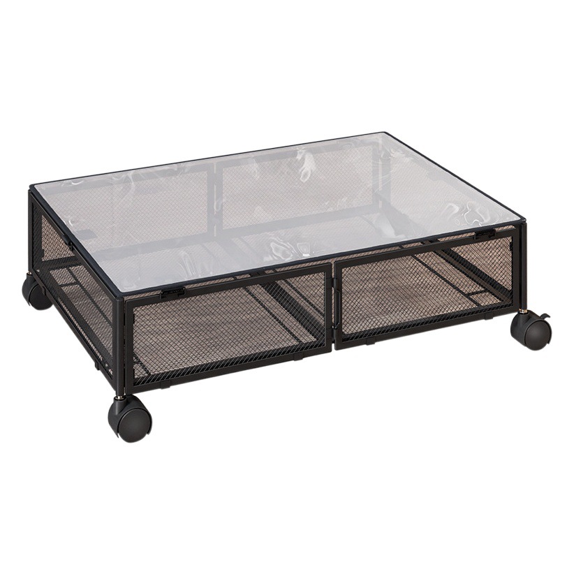 Estante de almacenamiento debajo de la cama más vendido de Amazon, tendedero plegable, de hierro forjado, desmontable, con ruedas, estante de almacenamiento.