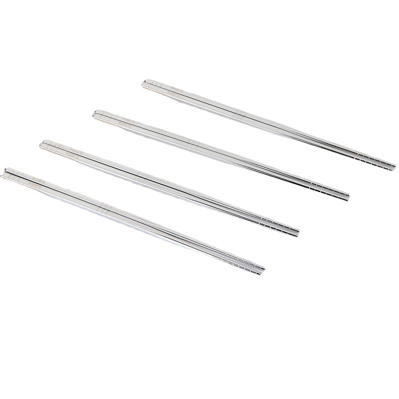 304 palillos de acero inoxidable hogar antideslizante hueco palillos cuadrados medio cuadrado de metal estudiante palillos adultos pueden ser logotipo personalizado