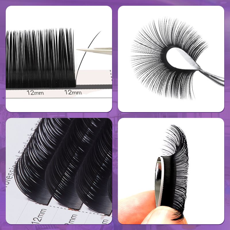 Fábrica de pestañas tienda de pestañas al por mayor simple suave falsa pestañas naturales densas ultra suave mate injerto pestañas redondas
