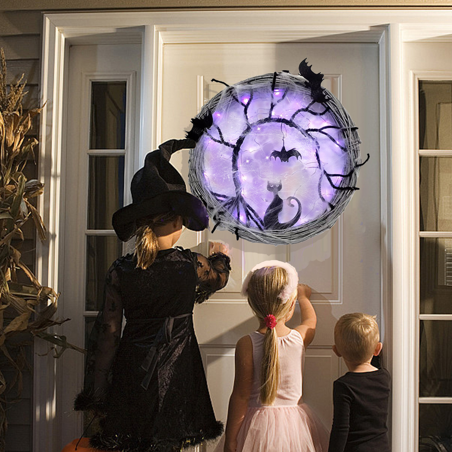 2024 transfronterizo Amazon nuevo Halloween guirlandas decoración de terror puerta delantera colgar decoración del hogar guirlandas de fiesta