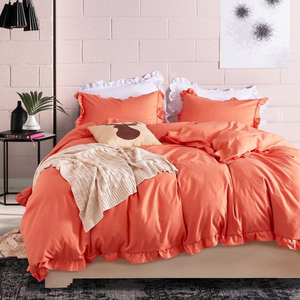 Home textile three piece bedding solid color duvet cover set_voghion.com