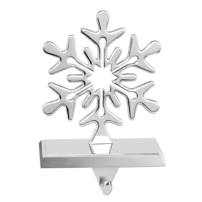 2025 Popular Christmas Stocking Snowflake Hooks Christmas Decorations Desktop Ornaments Fireplace Hanging Decorations Zinc Alloy Hooks