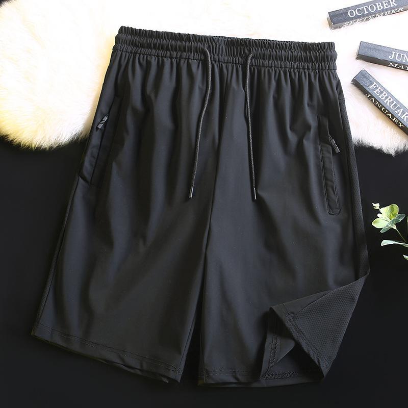 Quick dry silk sports casual black shorts
