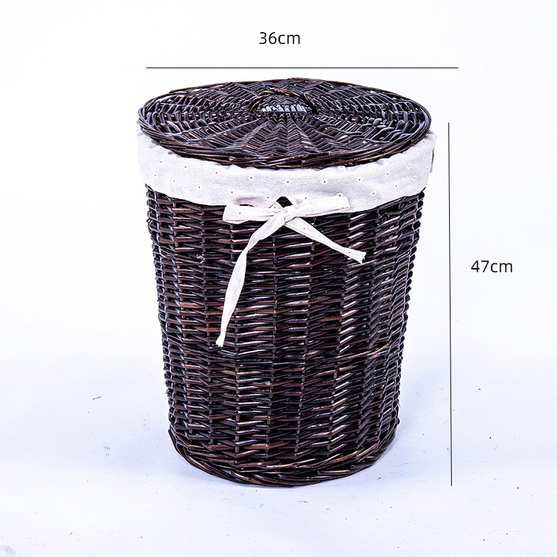 Cesta de ropa sucia de tela de caña grande cubierta de tela de tela de mano casa de alojamiento de hotel baño de cestas de ropa sucia