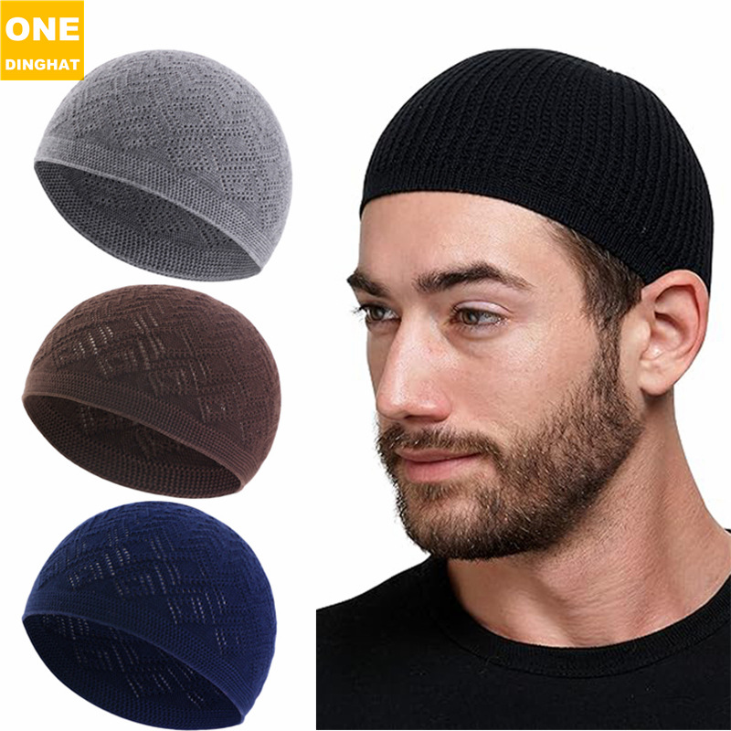 跨境新款Kufi帽子 镂空透气针织帽套头帽假发帽 JDU-140