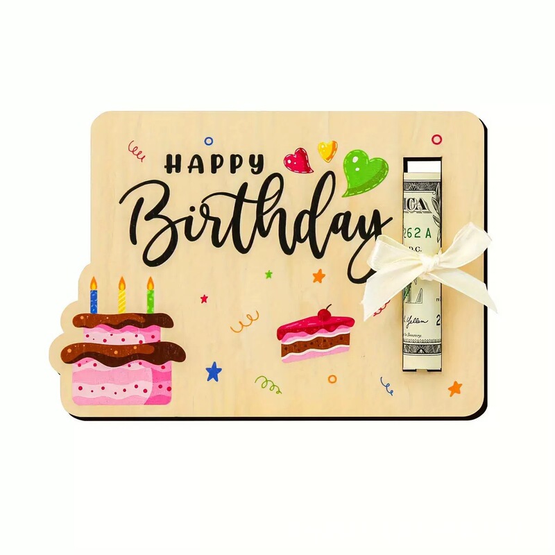 亚马逊木质工艺品圣诞钱夹 生日抓周道具 现金礼品雕刻装饰品|undefined