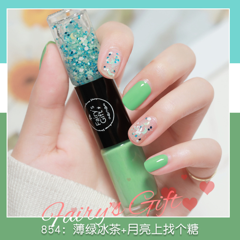 Esmalte de uñas para hornear-traje aceitoso libre Esmalte de uñas no-peeling de secado rápido de larga duración no-desvanecimiento de doble cabeza aceitoso transfronterizo