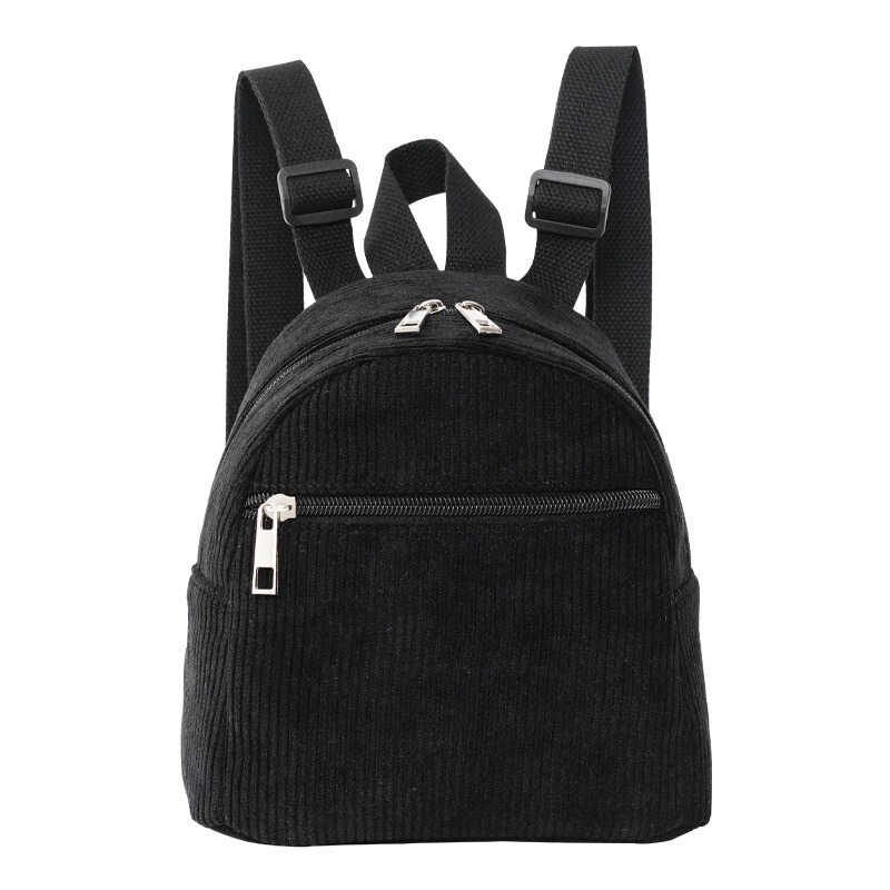 Cross-Border Hot-Selling Corduroy Backpack Solid Color Fashion Women's Bag High-Value Simple Versatile Small Backpack