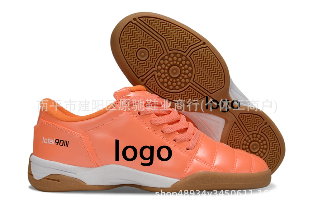Fábrica de Putian al por mayor T90 serie interior MD fondo plano zapatos de fútbol de fondo bajo entrenamiento césped interior y exterior
