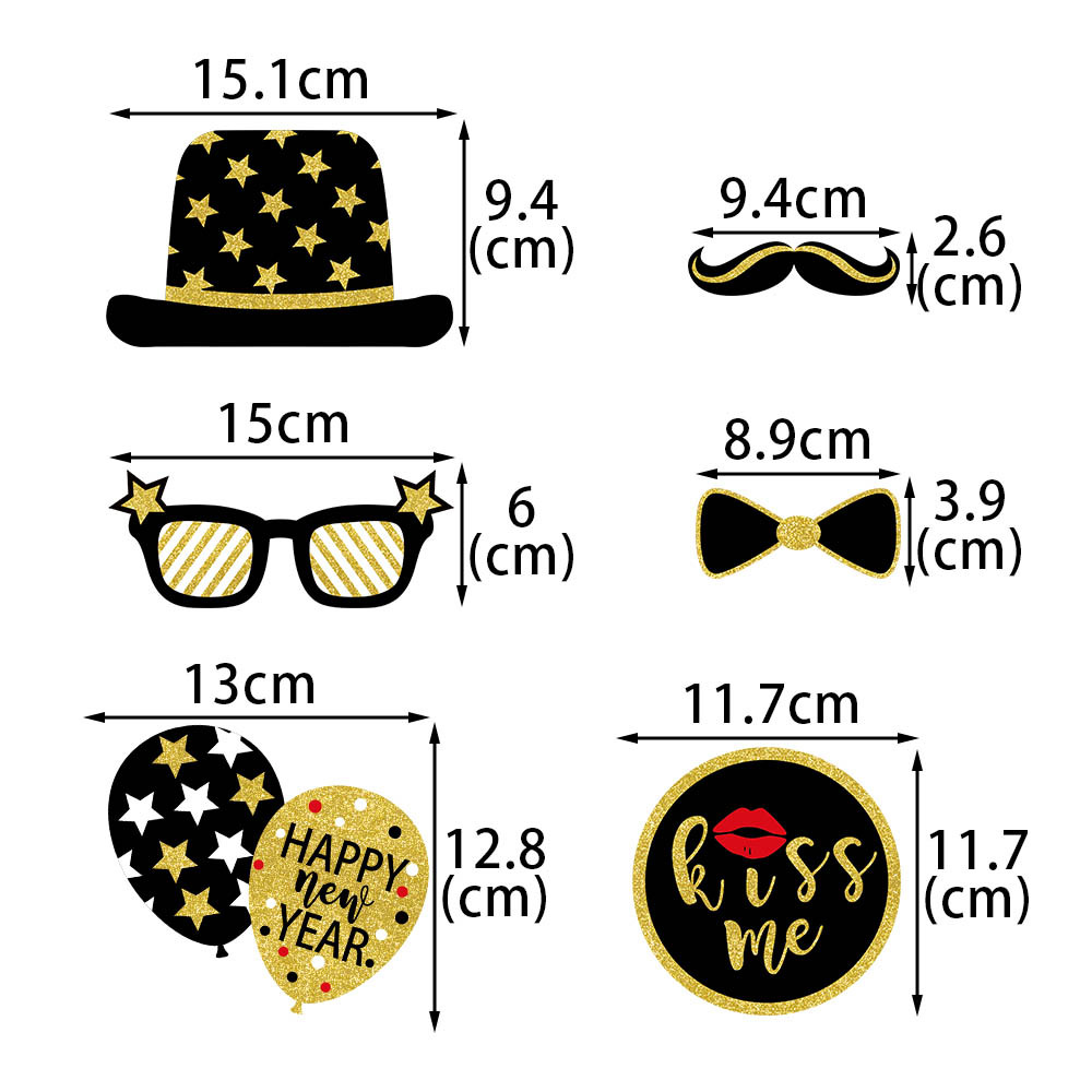 Amazon Año Nuevo fiesta decoración foto apoyos Año Nuevo fiesta atmósfera vestir divertido foto suministros