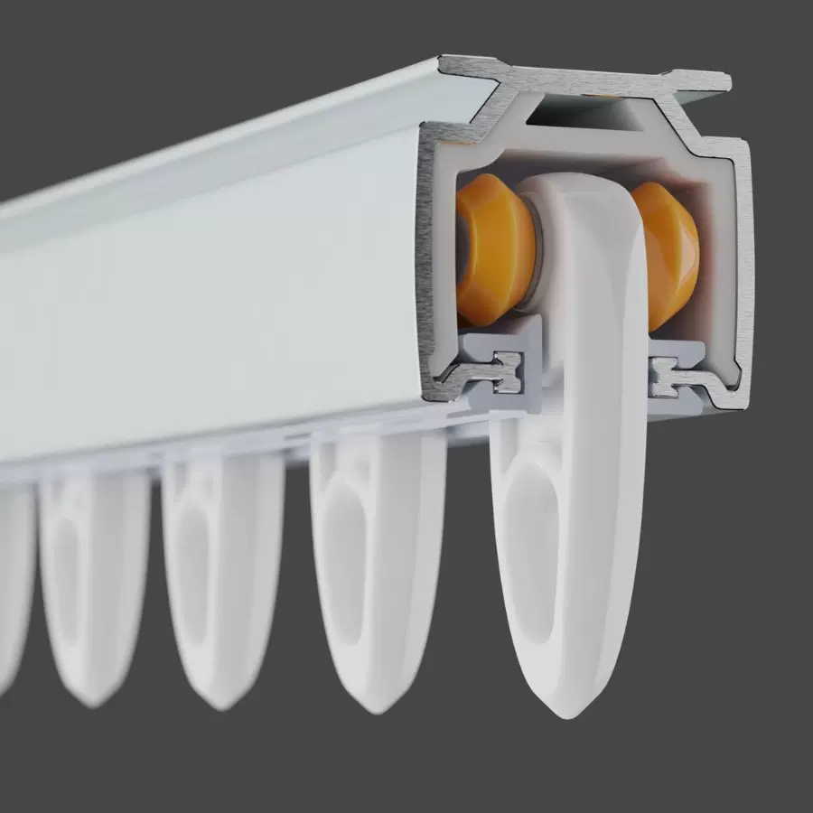 免漏光 交叉轨道窗帘杆铝合金静音直轨双轨客厅卧室小红书绍兴批