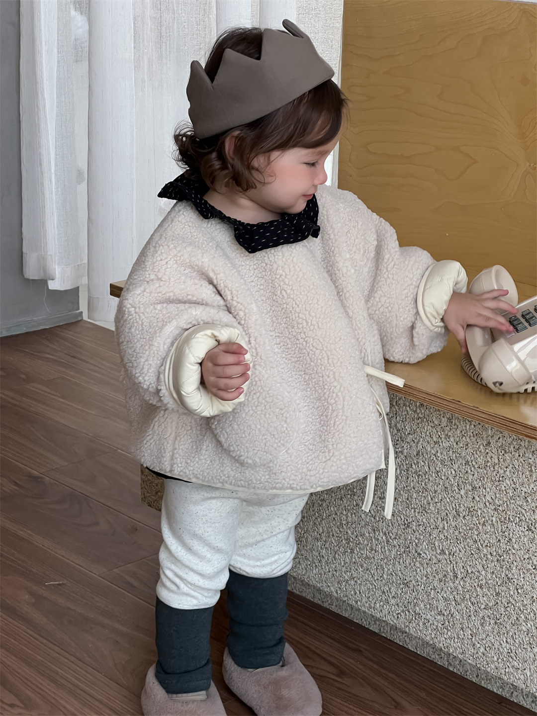 Niñas invierno suéter abrigo de piel ropa gruesa ropa infantil coreana ropa de invierno bebé abrigo de peluche cardigan para niños