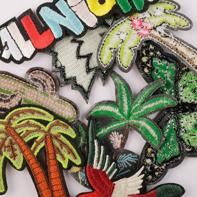 Pichuan bordado de computadora bordado pegatinas árbol mariposa ropa accesorios parche DIY accesorios pegatinas de tela pegatinas de adhesión