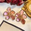 Crystal, fashionable earrings, European style, flowered, 2024 years, internet celebrity