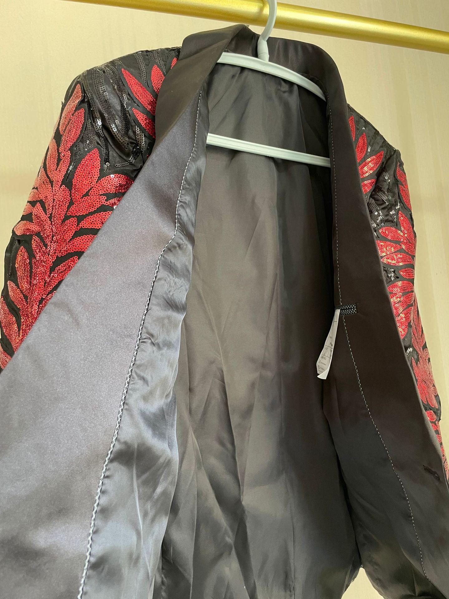 QFV507045555501<2 QFV507045555501<2 Men's High-Quality Gold Sequin Embellished Blazer Casual Suit Jacket Host Singer Performance Outfit_voghion.com