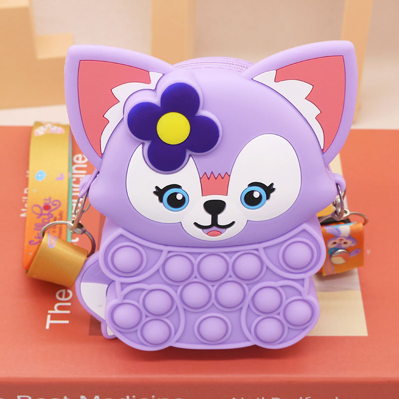 Ratón asesino pionero moneda monedero bolso de los niños de dibujos animados lindo presionando bolsa de silicona unicornio hombro crossbody gato bolsa