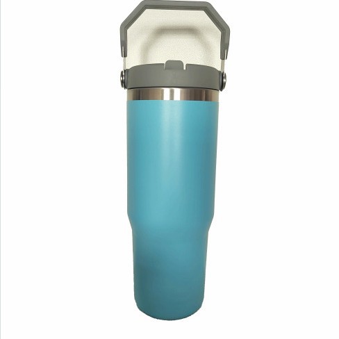 Nueva taza aislada de acero inoxidable 304, éxito de ventas transfronterizo, taza portátil con popote de 30 oz, taza de hielo para auto.