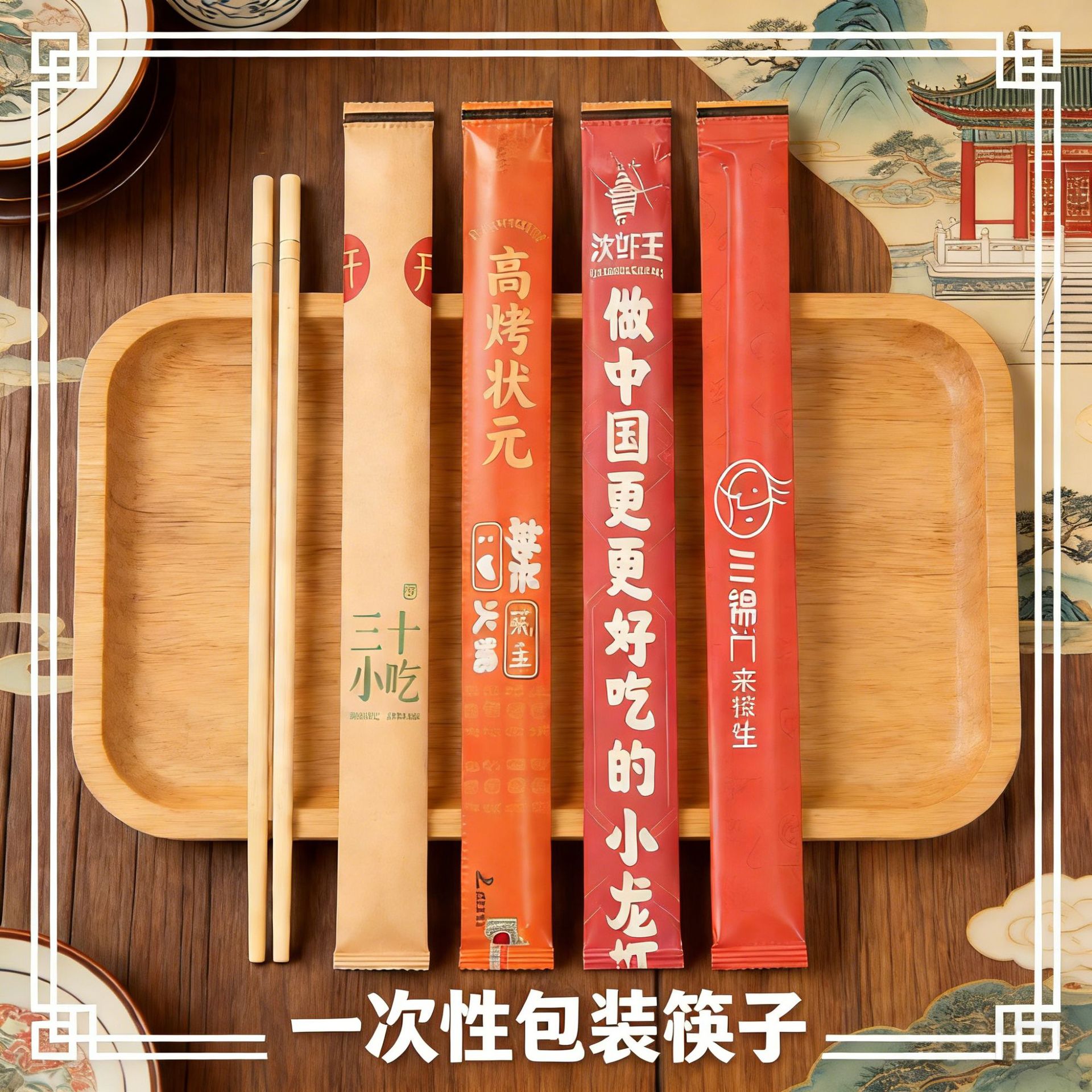 Individually Packaged Chopsticks for Hotel Use, Convenient and Hygienic, Thickened Commercial Disposable Wooden Chopsticks, Chopstick Packaging Production