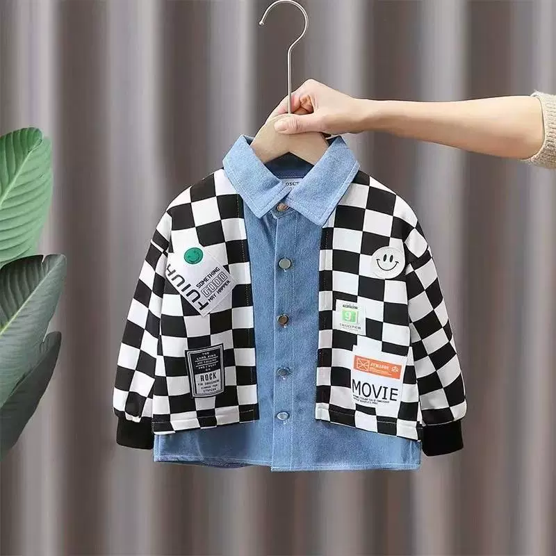 Spring children's denim jacket for boys, western style