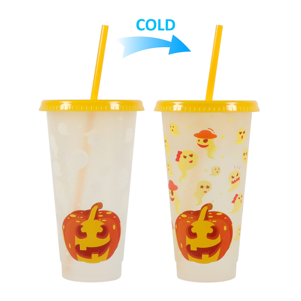 Spot transfronterizo de 710ml taza de plástico de color frío de gran capacidad PP taza de té con leche bebida fría con taza de paja con fábrica de inspección NBCU
