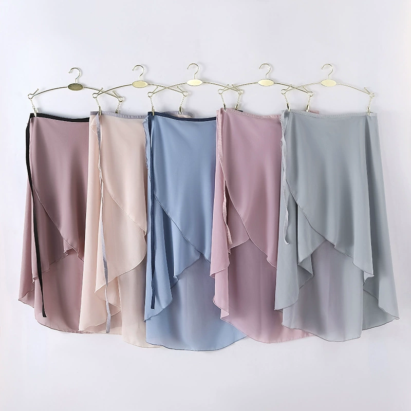 Женская марлевая юбка, эластичная лента средней длины, цельная юбка, балетная юбка, юбка для классических танцев, танцевальная юбка, длинная спереди и короткая сзади.