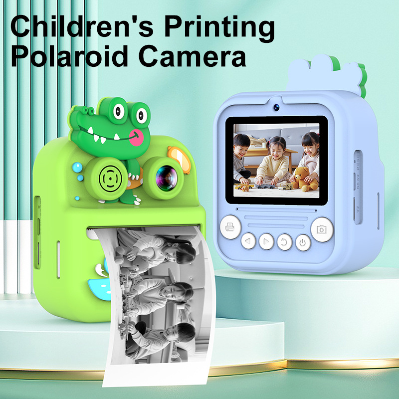 La nueva cámara de impresión S3 Photodex frente y detrás de la cámara dual HD puede grabar video para niños adorable cámara de impresión