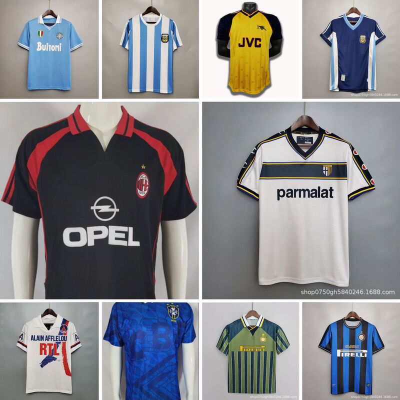 Classic Football Jersey Inter Milan Argentina Paris Brazil Napoli Short-Sleeved Sports Retro Breathable Football T-Shirt