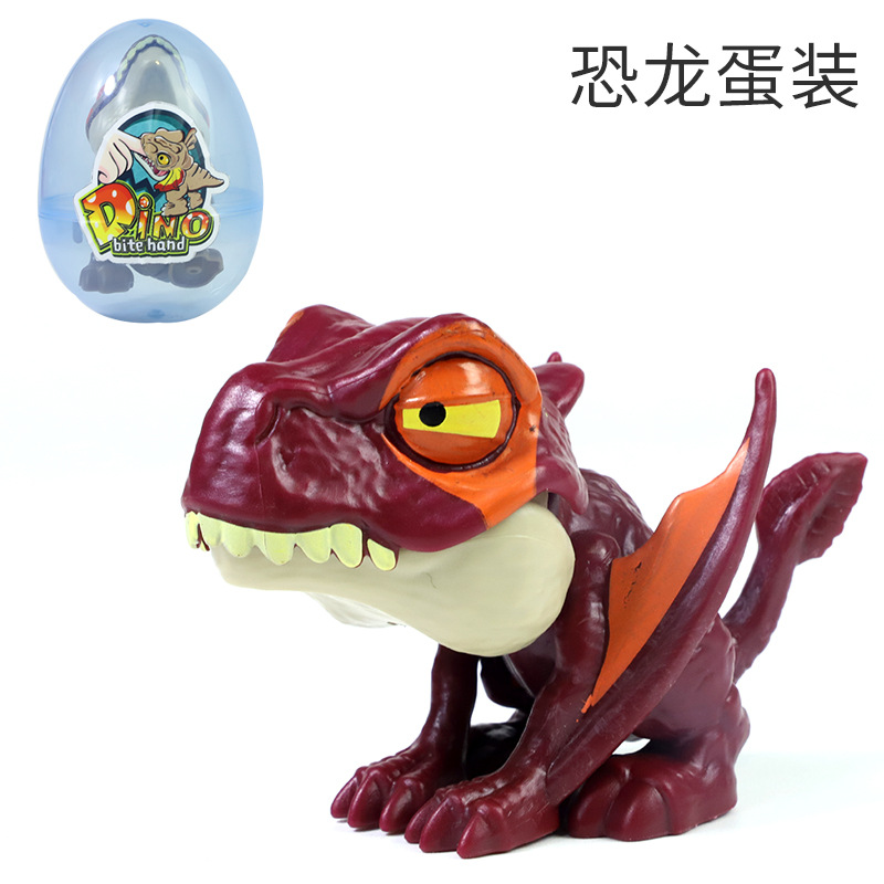 Transfronterizo nuevo dinosaurio morder dedos conjunto móvil tiranosaurio Paquete de huevo simulación modelo de dinosaurio juguete puesto de juguete