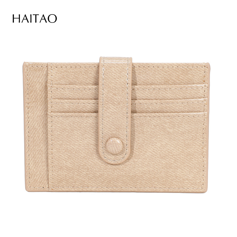 Pequeña bolsa de tarjetas de identificación de piel brillante ultrafina multi-tarjeta bolsa de tarjetas