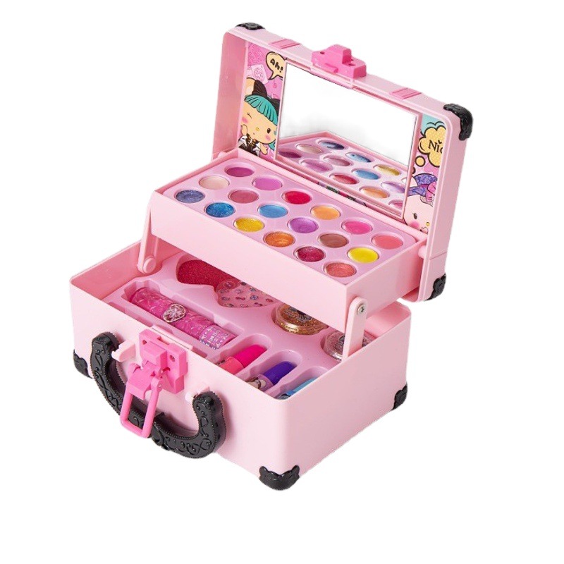 Cross-border Jieyani Children Stage Performance Cosmetics Girls Makeup Eye Shadow Set Play Toy Suitcase