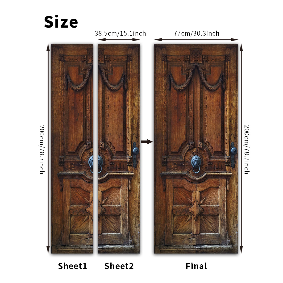 Pegatinas para puertas 3D respetuosas con el medio ambiente, autoadhesivos, fabricantes de origen al por mayor, patrones populares transfronterizos de alta definición, adhesivos para puertas impermeables, a prueba de aceite y antiincrustantes